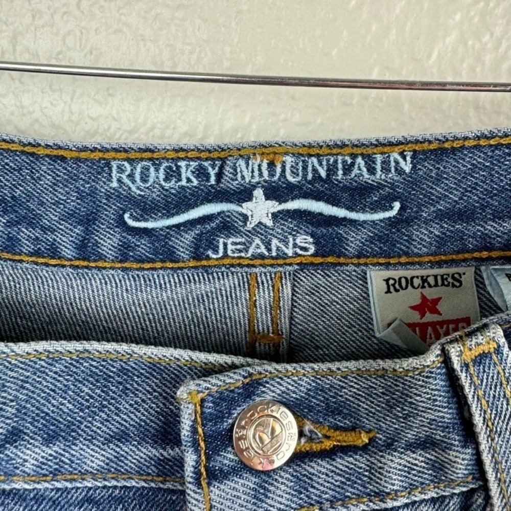 Rocky Mountain Rockies Relaxed Jeans Womens 11R Blue Denim Starched VTG - Picture 4 of 9